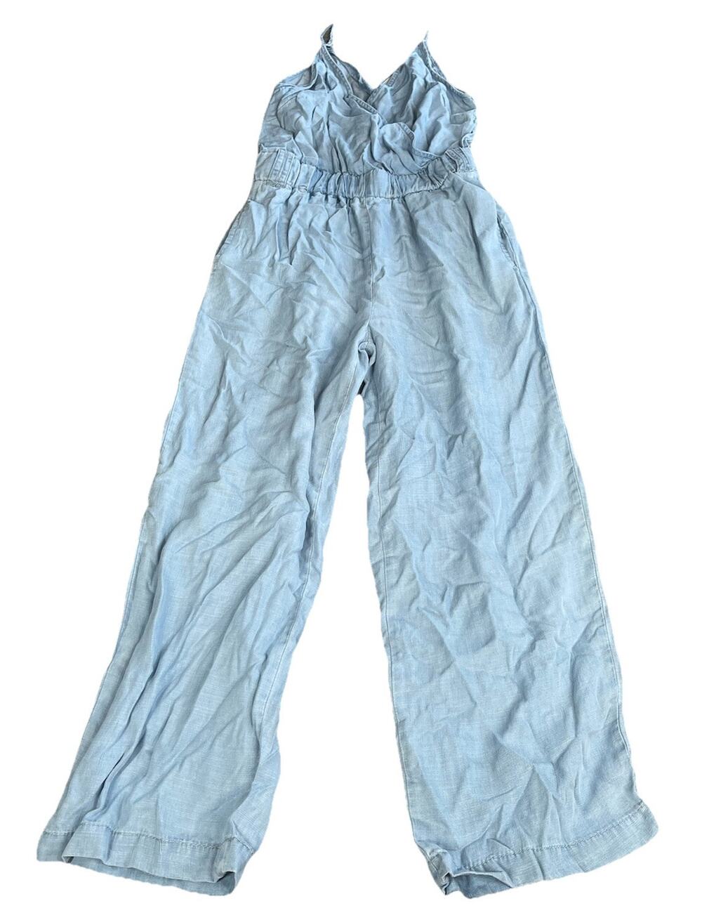 Thread & Supply Ladies Romper Chambray Stretchy Comfortable Size Xsmall